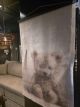 Linnen doek met printafbeelding Beer 90x60 cm